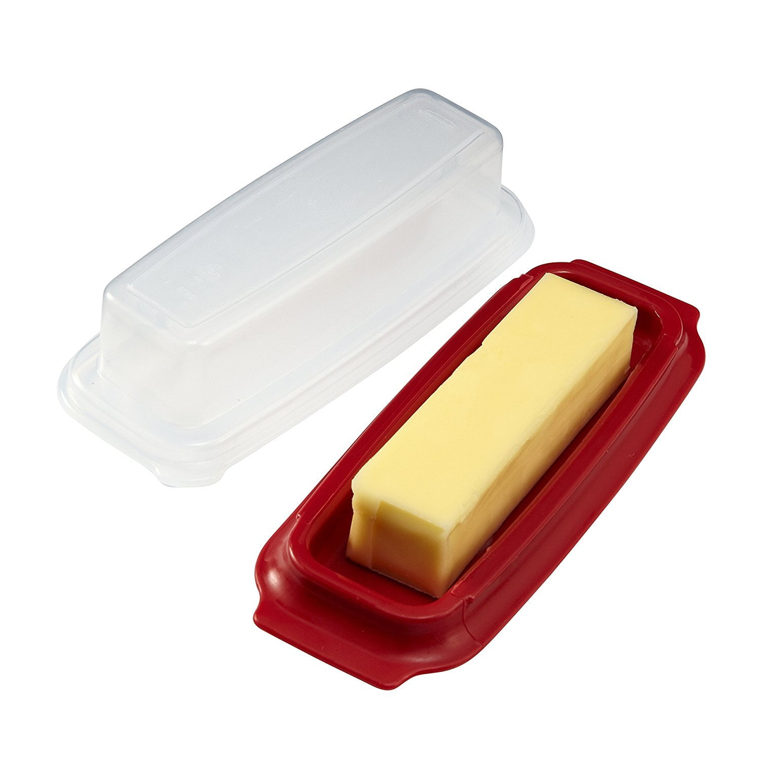 Rubbermaid Butter Dish 1/4 Lb. Opaque, Red Base Bulk