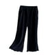thumbnail image 1 of Odeerbi 1-10 Años Niñas Hielo Seda Pantalones Acampanados Lechuga Recortar Pantalones Pantalón Lindo Color Sólido Transpirable Pantalones, 1 of 5