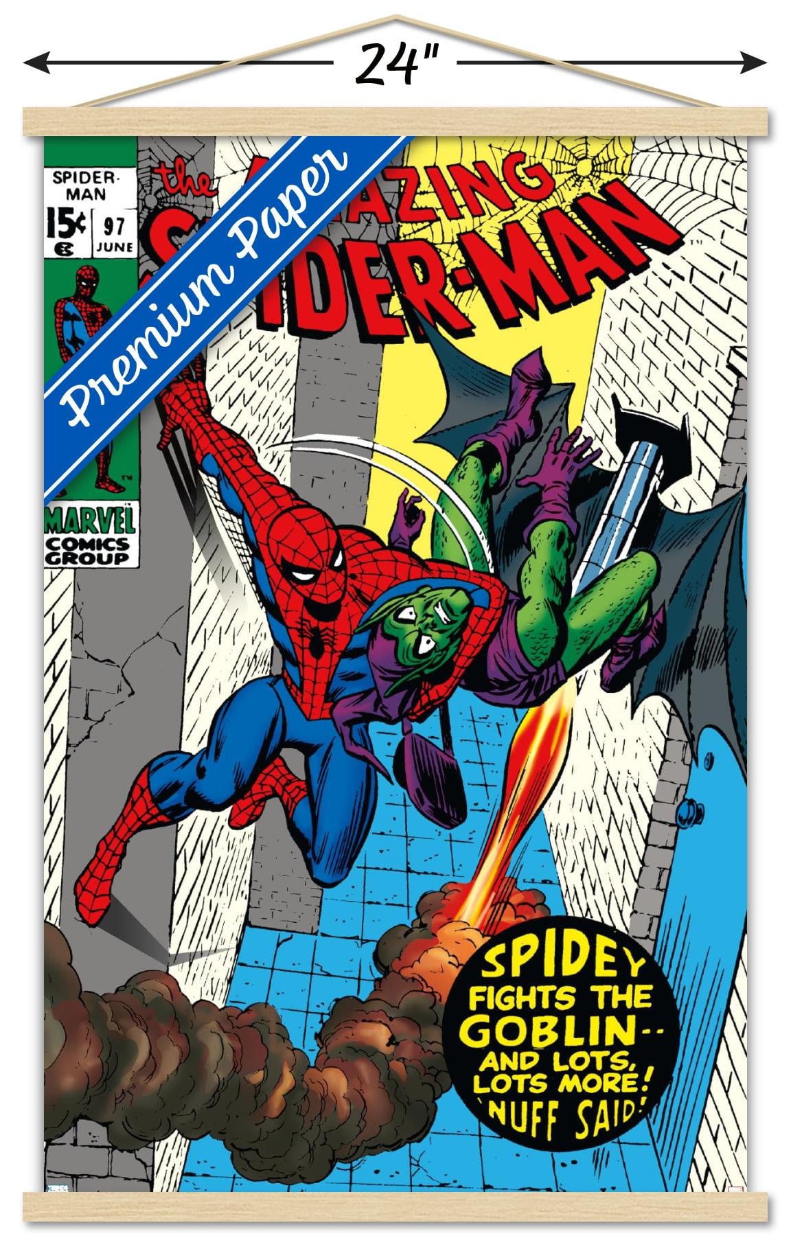 Marvel Comics - Green Goblin - The Amazing Spider-Man #97 Wall Poster with Wooden Magnetic Frame, 22.375" x 34"