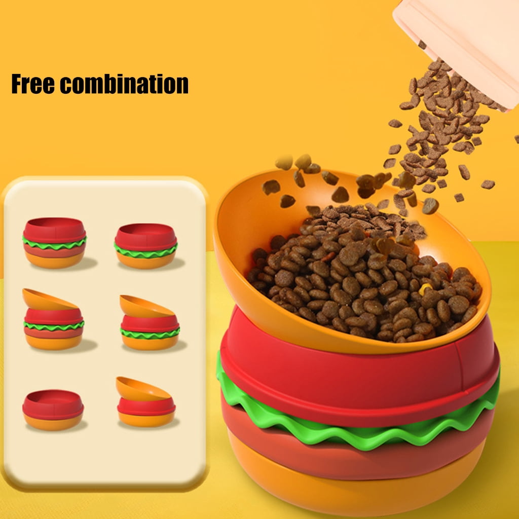 Interactively Slow Feed Pet Bowl Multifunctional Pet Food Dish 5 Layer Stackable for Home or Outdoor Use