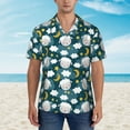 thumbnail image 4 of Balery Sweet Dream Lamb Print Men's Hawaiian Shirts Short Sleeve Beach Shirt Relaxed Fit Vacation Button Down Shirts-Small, 4 of 9