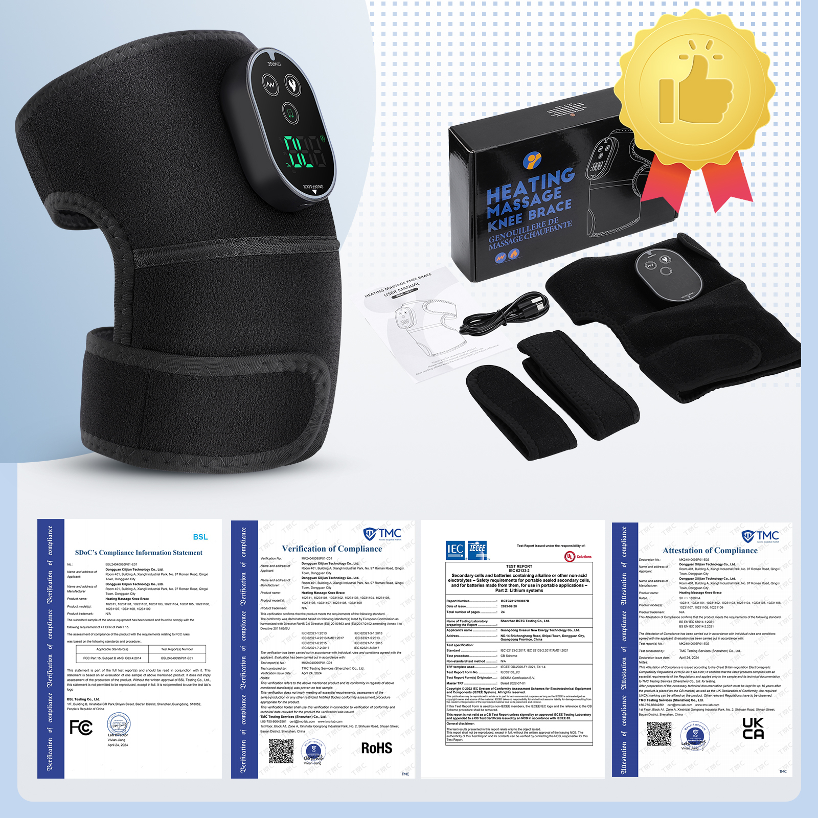 Heated Knee Massager, Shoulder Heating Pads Elbow Brace with Vibration, Heated Knee Brace Wrap with Auto Shut off, Warm Gift for Women Men, Black