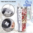 thumbnail image 3 of Pink Happy Valentine’s Day Heart Artwork Coffee Tumbler, Leak-Proof Lid & Straw, Stainless Steel Insulated Mug for Women & Couples, 3 of 9