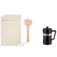 thumbnail image 1 of 1 Set Ice Mallet Set-Reusable Canvas Crushed Ice Bags with Wooden Mallet & 1 Pcs French Press Coffee Tea Maker, 1 of 10