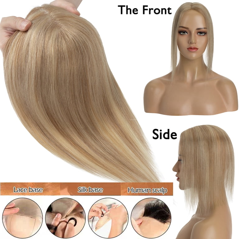 HAIRRO Human Hair Toppers For Women 100% Remy Topper Without  display picture 3