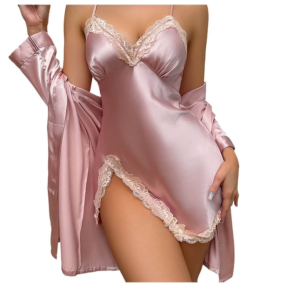 Sngxgn Women's Nightgown Sleeveless Sleepwear Wide Strap Sleep Shirt Nightshirt(Pink,L)