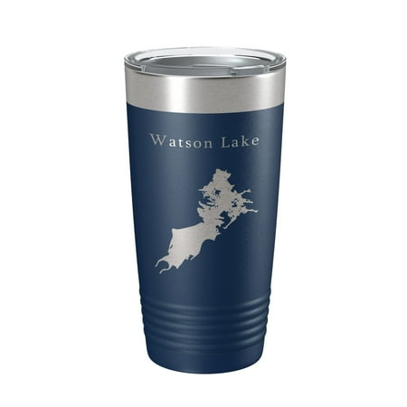 

Watson Lake Map Tumbler Travel Mug Insulated Laser Engraved Coffee Cup Arizona 20 oz Navy Blue