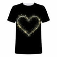 thumbnail image 4 of Zylanna Men's T-Shirts Tee, Summer Short Sleeve Heart Print Crew Neck Casual Tops for Men Black, 4 of 5