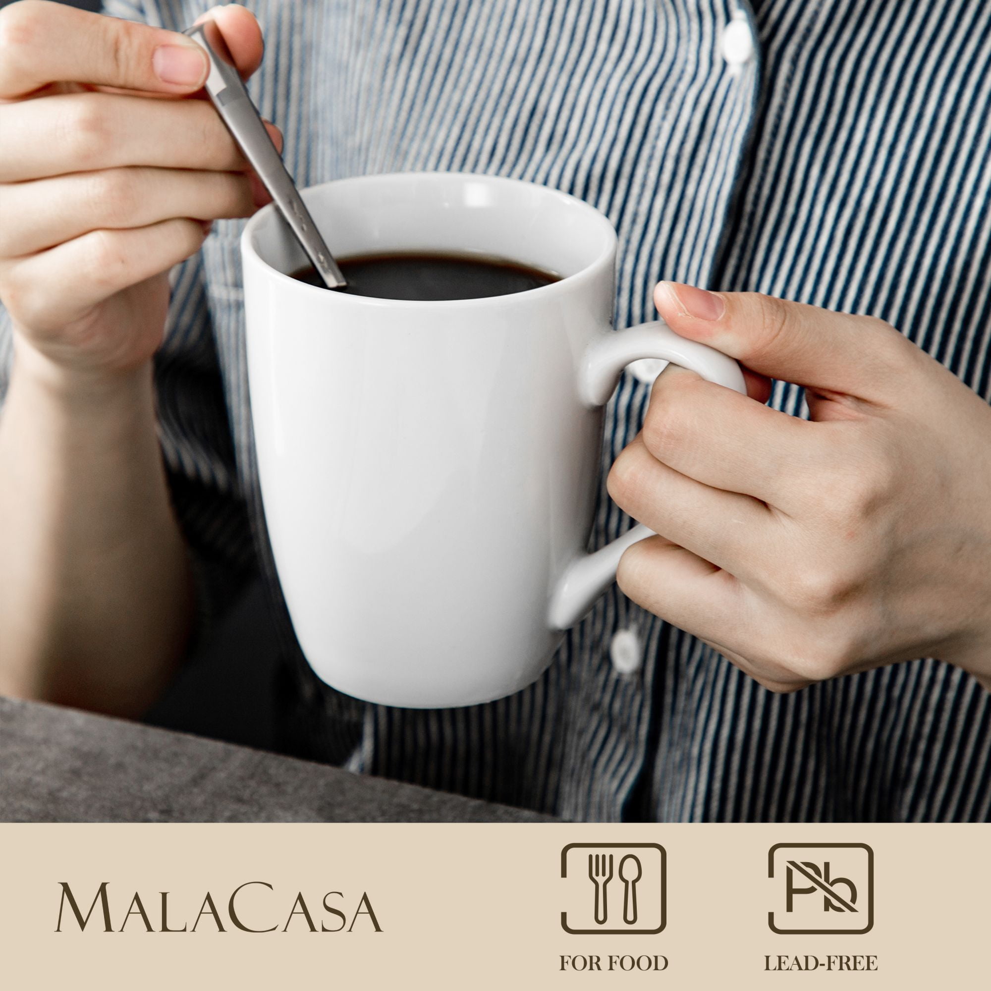 MALACASA Elisa 7.4 oz. White Porcelain Espresso/Cappuccino Cups and Saucer  Sets ELISA-6CPS - The Home Depot