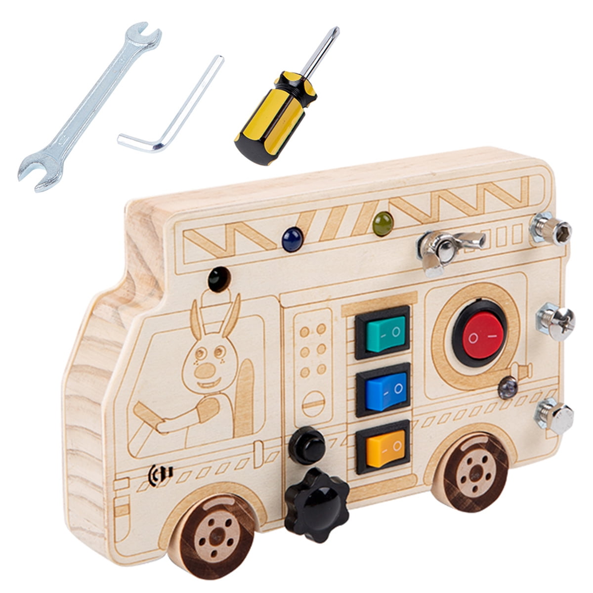 Mamamax LED Light Switch Busy Board Montessori Toy,Sensory Toys Travel