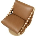 thumbnail image 3 of Pemberly Row Contemporary Cognac Vegan Leather Swivel Accent Chair, 3 of 8