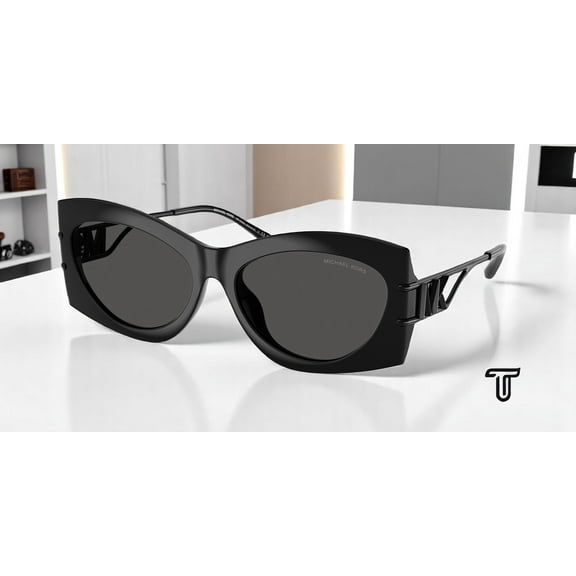 Michael Kors NAVARRA MK 2235U Plastic Womens Irregular Sunglasses Black 57mm Adult