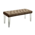 thumbnail image 5 of Furniture of America Bral Contemporary Fabric Tufted Accent Bench by  Brown, 5 of 5