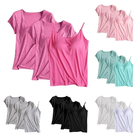 uublik Tank Top for Women Black Undershirt 3 Pack Fashion Casual Sleeveless Under Shirts