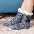 thumbnail image 2 of LEMZONE Women's Winter Slipper Socks Warm Cozy Fuzzy Fleece-lined Cabin Socks with Grippers, 2 of 5
