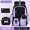 Black and purple-three-piece set, variant on 3-Piece Student Backpack Set, Stylish Simple Waterproof Large Capacity Rucksack, Multiple Colors Available for Primary & Middle School Students