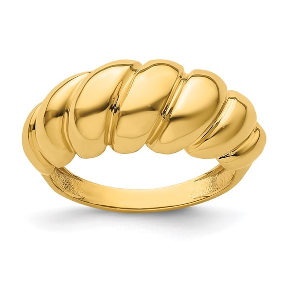 Auriga Fine Jewelry 14K Yellow Gold Shrimp Dome Size 5 Ring for Women