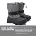 thumbnail image 3 of EQW Kids Waterproof Insulated Winter Snow Boots for Boys and Girls, Hook-and-Loop Strap, Drawstring Closure, Non-Slip Rubber Sole, 3 of 10