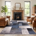 thumbnail image 5 of World Rug Gallery Contemporary Modern Geometric Boxes Area Rug - Blue 7'10" x 10', 5 of 7