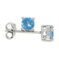 thumbnail image 2 of Paris Jewelry Round 4 Ct Blue Stud Earrings, Rhodium, 2 of 4