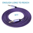 thumbnail image 4 of Cable de audio auxiliar AILKIN para coche, 3,5 mm, macho, azul y morado, 4 of 7