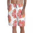 thumbnail image 1 of Hibiscus Board Shorts Funny Beach Swimming Trunks Polyester Men Swim Trunks, 1 of 5