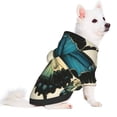 thumbnail image 2 of Honeii Blue Black Butterfly Art Print Small Dog Hoodies Pet Hooded Sweatshirts Fall Winter Puppy Cat Sweaters Warm Clothes for Small Dogs Outfits Costume-X-Large, 2 of 7