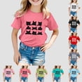 thumbnail image 2 of LRen Girls' Graphic Tees Summer Cute Tops Casual Short Sleeve Crewneck T Shirts Girls School Uniform Clothes Red,8-9 Years, 2 of 5