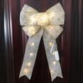 thumbnail image 7 of kiskick LED Shining Colorful Festive Snowflake Pattern Christmas Bow Ornament: Decorative No Heating Big Bow-Knot Christmas Decorations for Christmas, 7 of 7