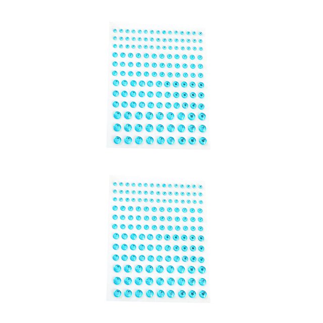 Transemion Eye Face Rhinestone Stickers Crystal No Glue Glitter Forehead Makeup Jewelry Festival Accessory DIY Decorations Blue 2Set