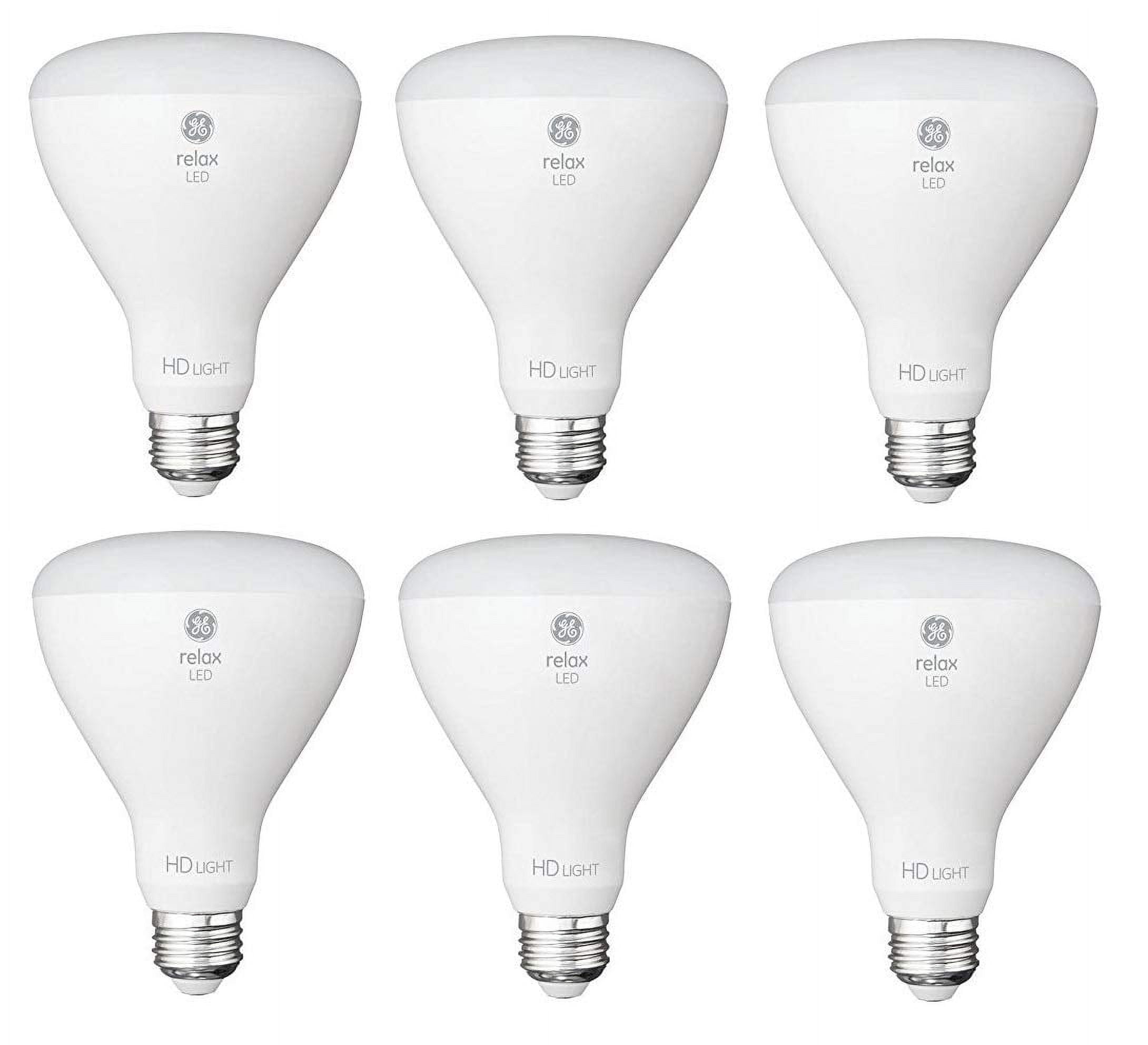 GE Relax 6-Pack 65 W Equivalent Dimmable Soft White Br30 LED Light Fixture Light Bulb