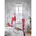 thumbnail image 3 of Christmas Snowman Sheer Curtains 108 Inch Long 2 Panels, Xmas Ball Grey Winter Snowflake Scenery Light Filtering Rod Pocket Semi Sheer Curtains, Sheer Voile Drapes for Living Room Bedroom, 52"x108", 3 of 5