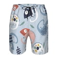 thumbnail image 4 of Disketp Men'S Swim Trunks Hawaiian Breathable Surf Beach Swimsuits Mesh Lining Beach Shorts With Pockets-Cute Chameleons On Blue Background, 4 of 9