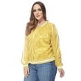 thumbnail image 3 of Plus Size Women Long Sleeve Sparkle Sequin Bomber Jacket Zip Front Coat, Yellow, XX-Large, 3 of 7