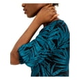 thumbnail image 3 of ALFANI Womens Black Glitter Elbow Puff Sleeves Printed Short Sleeve Jewel Neck Top M, 3 of 4