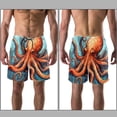 thumbnail image 3 of luoweisi Men's Beach Shorts Quick Dry Swim Trunks with Mesh Lining Octopus L, 3 of 5