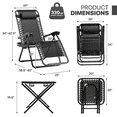 thumbnail image 2 of Magshion Folding Zero Gravity Chairs Set of 2, Outdoor Reclining Camping Chairs, Patio Lounge Recliners with Side Table & Cup Holder Tray, Black, 2 of 13
