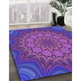 thumbnail image 3 of Ahgly Company Machine Washable Indoor Square Transitional ly Purple Area Rugs, 7' Square, 3 of 7