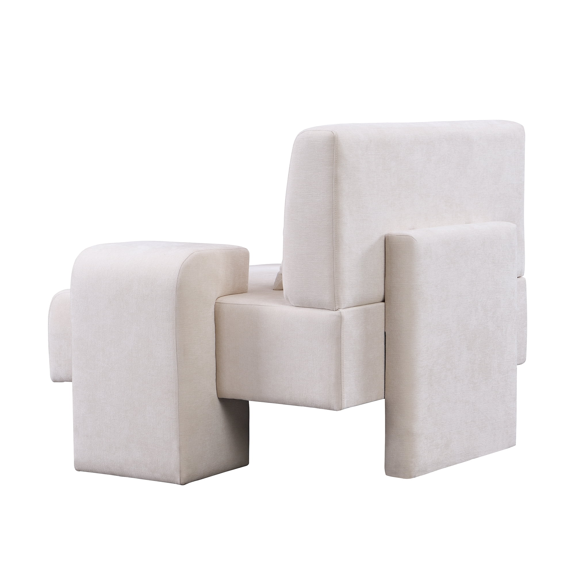 Euroco Modern Oversized Armchair, 48'' Wide Mid-Century Chair with Pillow Upholstered, Sturdy Wood Frame & Soft Cushion for Living Room