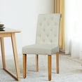 thumbnail image 6 of Costway Set of 2 Parsons Upholstered Fabric Chair with Wooden Legs Beige, 6 of 10