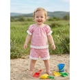 thumbnail image 4 of BemeyourBBs Toddler Baby Girl Summer Clothes Cute Infant Baby Girls Plaid Gingham Outfit Shorts Set Lace Trim Short Sleeve Shirt Tops and Pockets Shorts Toddler Girl 2 Piece Summer Outfit, 4 of 9