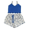 thumbnail image 4 of Womens Pajama Sets Trendy Lace Spaghetti Strap Shorts Plus Size Sleepwear,Blue,L, 4 of 4