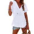 thumbnail image 4 of Weikingp Gauze Coverups For Women，Long Sleeve Sun Shirt Women Summer Hoodies For Women Women's Rash Guard Shirts Womens Athletic Tops Short Sleeve Hoodies For Women White L, 4 of 9