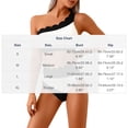 thumbnail image 5 of Pounoo Womens Two Piece Swimsuits One Shoulder Scalloped Edge Color Block High Waisted Bikinis Retro Beach Swimwear Gift, 5 of 5