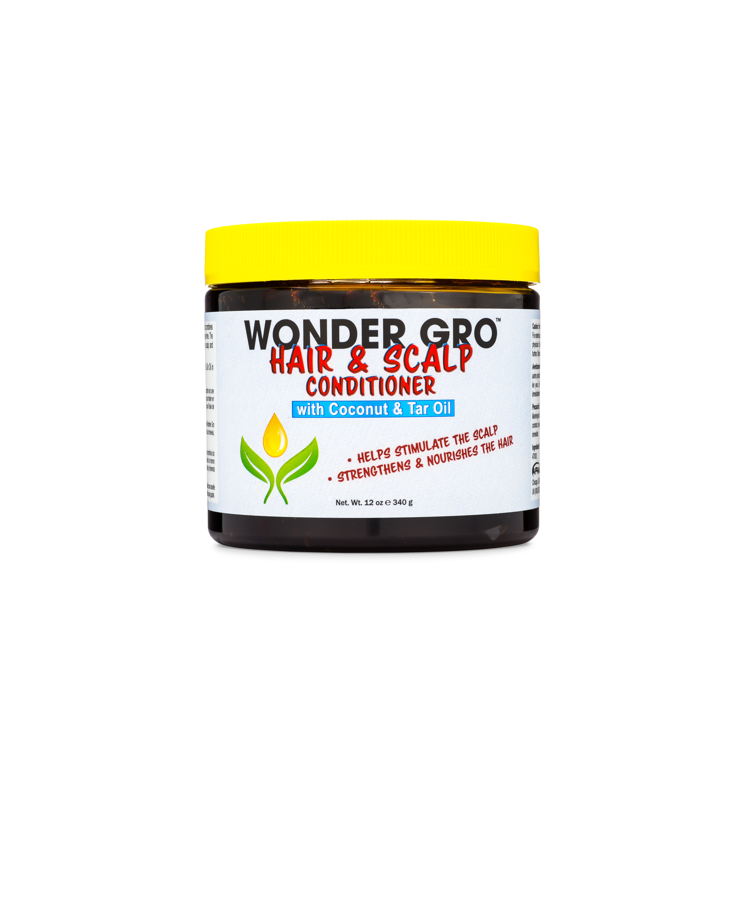 Wonder Gro Tar with Coconut Oil Hair Grease Styling Conditioner, 12 fl