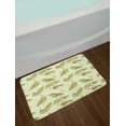 thumbnail image 2 of Leaves Bath Mat, Repetitive Tropical Blossoms Frangipani Palm Leaf in Spring Colors, Plush Bathroom Decor Mat with Non Slip Backing, 29.5" X 17.5", Pastel Green Multicolor, by Ambesonne, 2 of 2