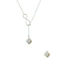 thumbnail image 2 of Delight Jewelry Goldtone 3-D Present with Crystal Silver tone Elegant Infinity Lariat Necklace, 2 of 4
