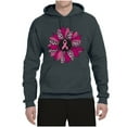 thumbnail image 2 of Wild Bobby Pink Cheetah Print Breast Cancer Carnation Flower Breast Cancer Awareness Unisex Hoodie Sweatshirt, Charcoal, XX-Large, 2 of 6
