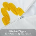 thumbnail image 2 of Set of 2 Yellow Embroidered Decorative Modern Square Throw Pillow Covers for Sofa Bedroom Living Room Car 18" x 18", 2 of 7