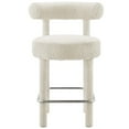 thumbnail image 6 of Modway Toulouse Boucle Fabric Counter Stool - Set of 2 in Ivory Silver, 6 of 10